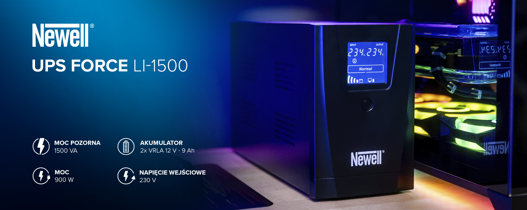 Zasilacz awaryjny UPS Newell Force LI-1500